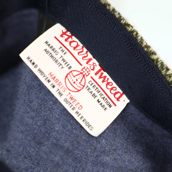 fiebig Flannan Flatcap Harris-Tweed checked pattern | Schirmmütze aus 100 % schottischer Schurwolle | Newsboy Cap mit Schirm made in Italy
