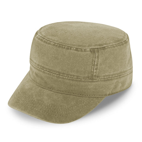 fiebig Army GI-Cap in Washed Cotton | Klassische Arbeitsmütze mit Klettverschluss | Militär Outdoor Kappe aus Baumwolle