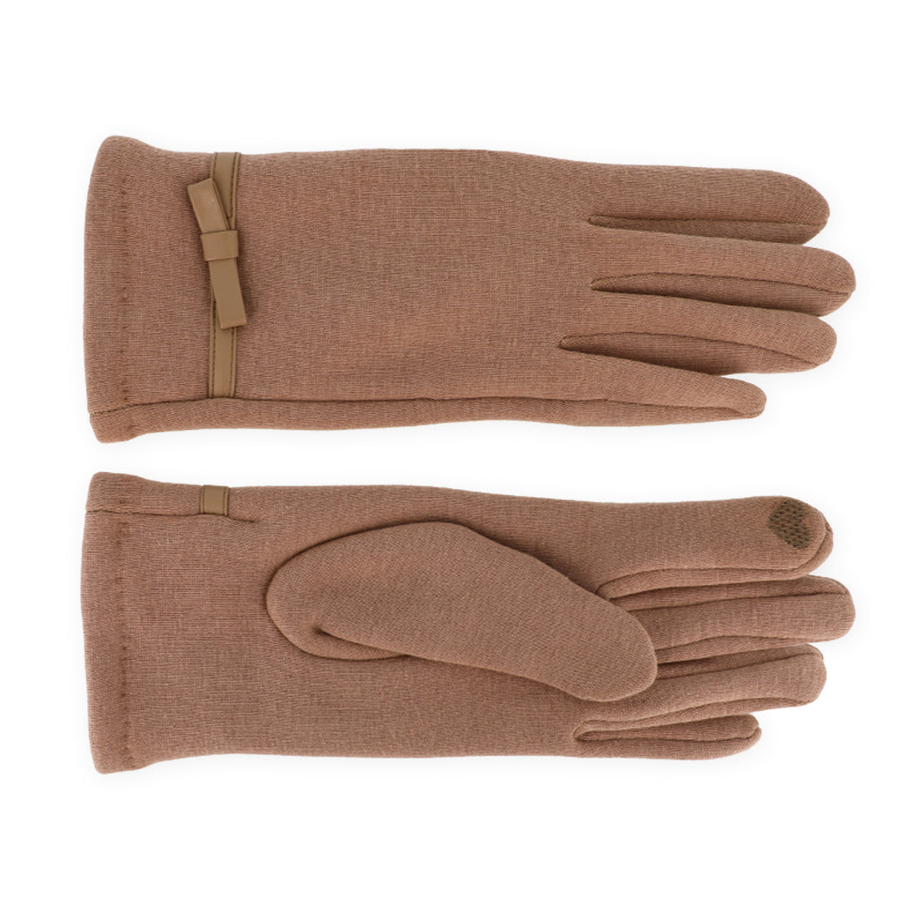 teddy handschuhe damen fiebig Handschuhe aus Jersey mit Schleife & Zierband