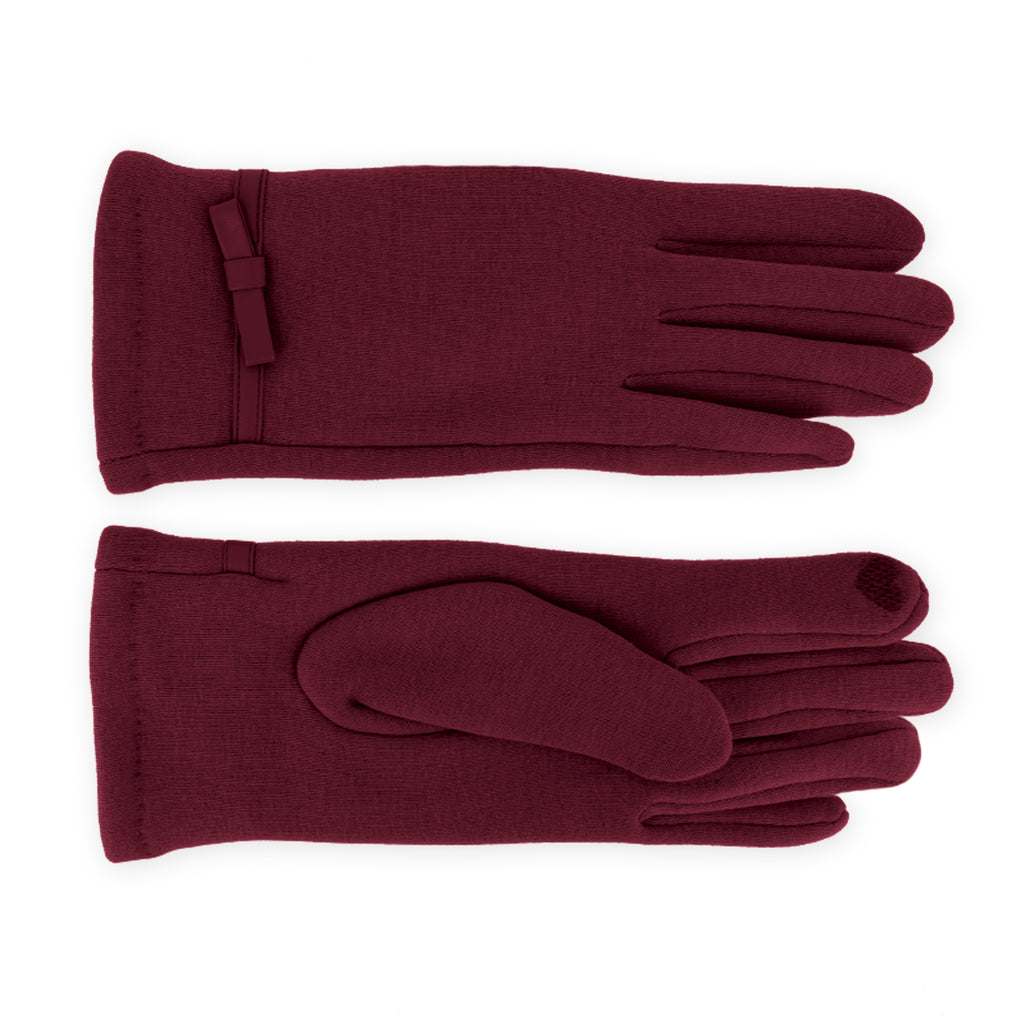 handschuhe damen innenfleece fiebig Handschuhe aus Jersey mit Schleife & Zierband