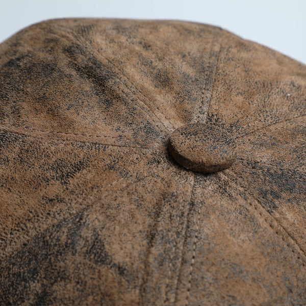 8-Panel-Cap Pigskin Bakerboy aus Leder