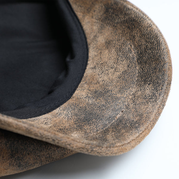 8-Panel-Cap Pigskin Bakerboy aus Leder