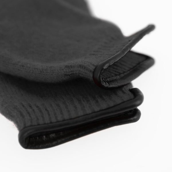 Handschuh aus gewalkter Schurwolle mit Ledersaum | Unisex in vielen Farben