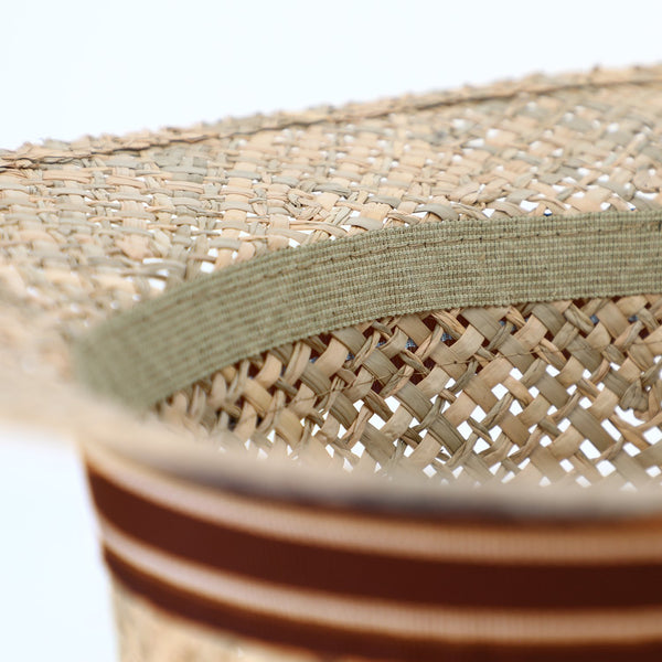 Sonnenhut Traveller aus Stroh mit farbigem Ripsband | Made in Italy