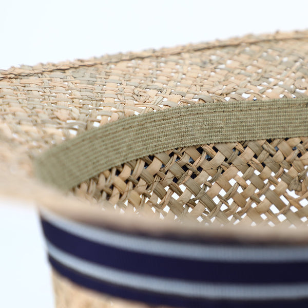 Sonnenhut Traveller aus Stroh mit farbigem Ripsband | Made in Italy