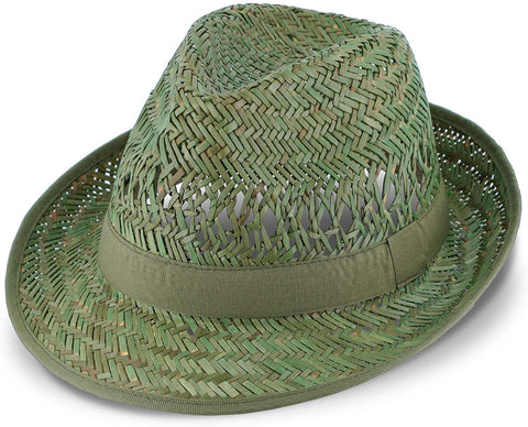 Gartenhut Strohtrilby mit Ripsband & Einfass | Made in Italy