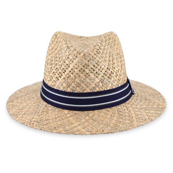 Sonnenhut Traveller aus Stroh mit farbigem Ripsband | Made in Italy