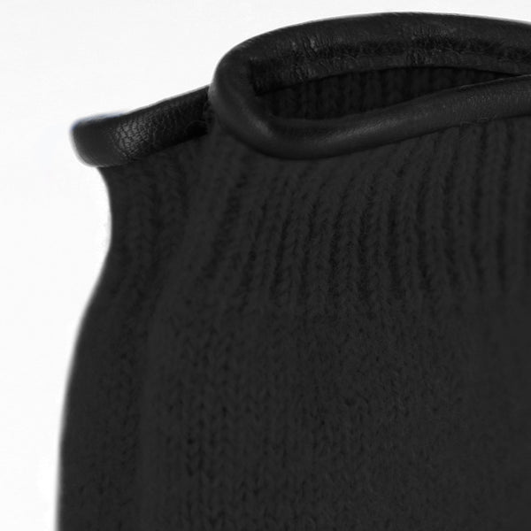 Handschuh aus gewalkter Schurwolle mit Ledersaum | Unisex in vielen Farben