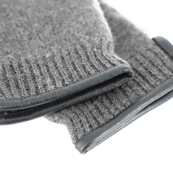 Fäustling aus gewalkter Schurwolle mit Ledersaum | Unisex Handschuh in vielen Farben