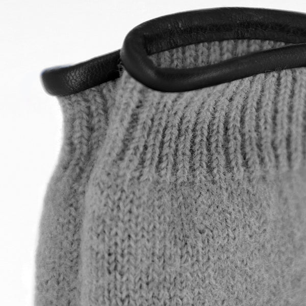 Handschuh aus gewalkter Schurwolle mit Ledersaum | Unisex in vielen Farben
