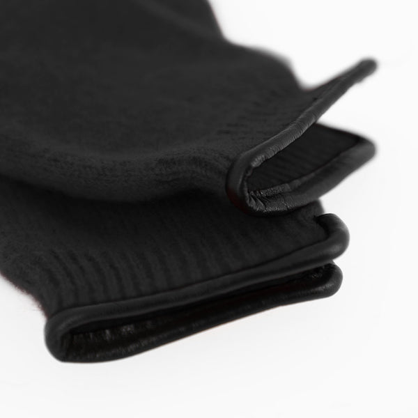 Handschuh aus gewalkter Schurwolle mit Ledersaum | Unisex in vielen Farben