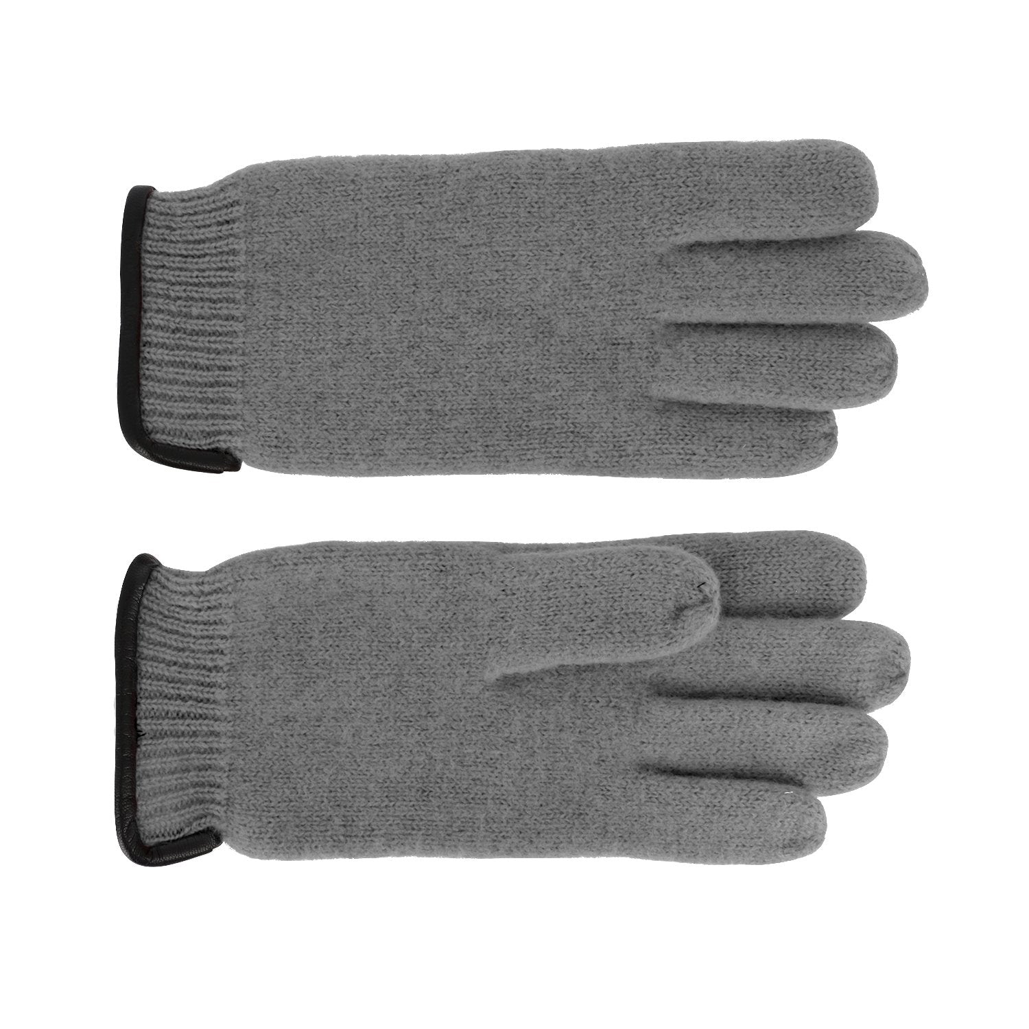 Handschuh aus gewalkter Schurwolle mit Ledersaum